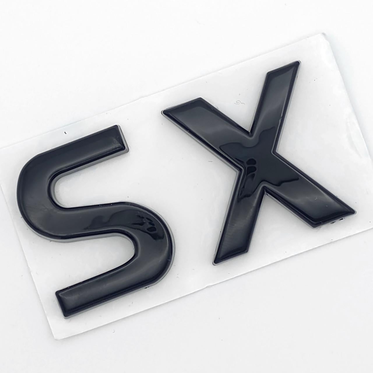 Эмблема надпись SX Chevrolet 5х2,7 см ABS Черный глянцевый (3037105379)