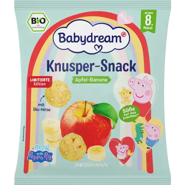 Хрустики кукурузные органические Babydream Peppa Pig Яблоко-Банан 30 г