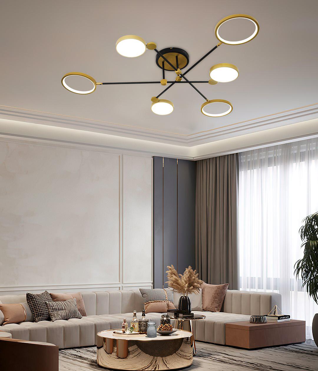 Люстра светодиодная акриловая Valeso V LJ-4010 GD/BK