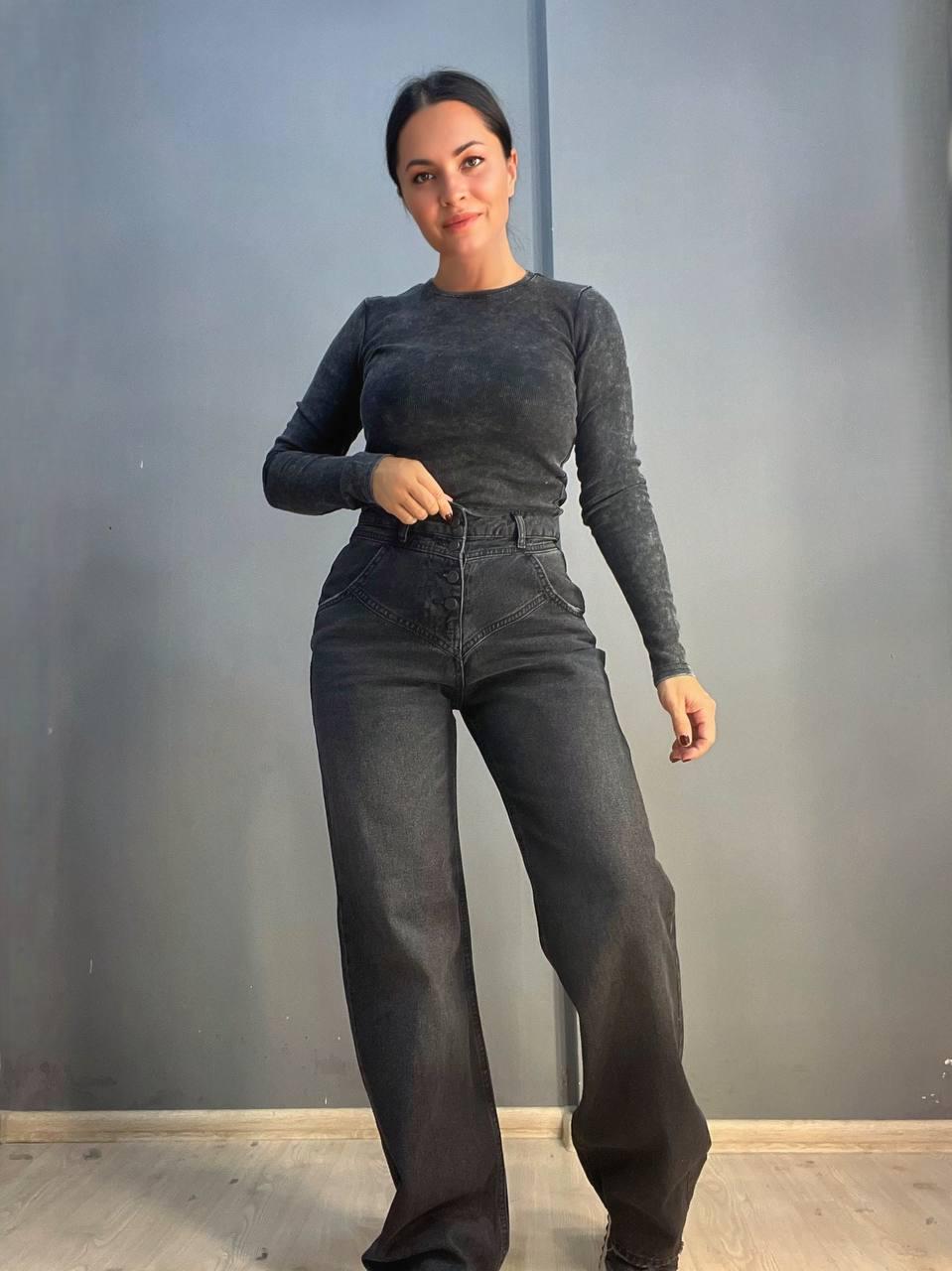 Джинсы женские ITS Basic 2909 straight кокетка пуговицы прямые от бедра р. 36 Черный (2775) - фото 5 Джинсы женские ITS Basic 2909 straight кокетка пуговицы прямые от бедра р. 36 Черный (2775) - фото 5