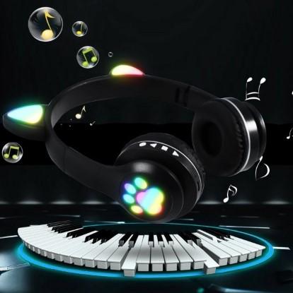 Навушники бездротові Cat Ear Black VZV-23M з котячими вушками та підсвічуванням Чорний - фото 4 Навушники бездротові Cat Ear Black VZV-23M з котячими вушками та підсвічуванням Чорний - фото 4