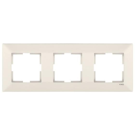 Рамка на 3 місця горизонтальна VIKO Meridian Кремовий (90979013-WH)
