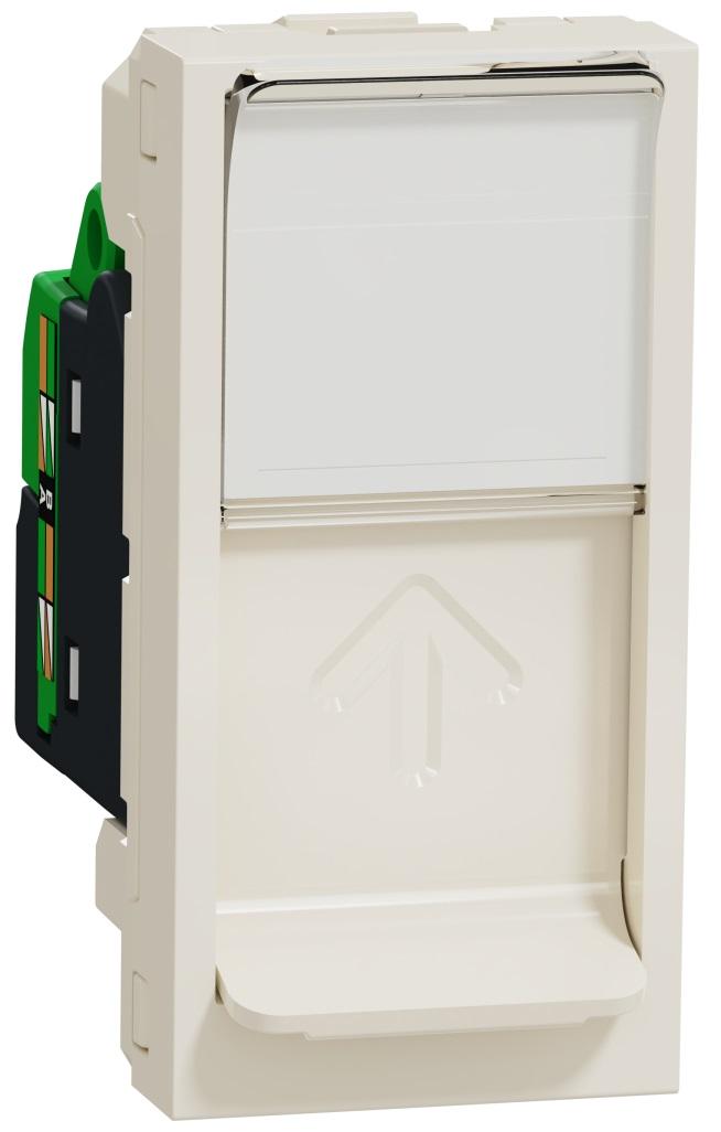 Розетка компьютерная Schneider Electric RJ45 категория Unica 5STP 1 модуль ABS-UV Бежевый (NU341244)