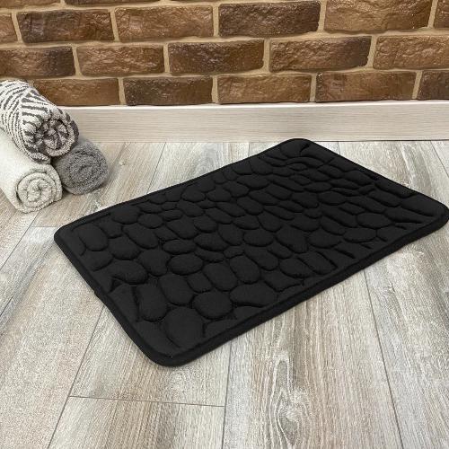 Набір килимків в ванну та туалет Stone Premium Memory Foam 3в1 80х50/60х40/60х50 см Чорний (NK3S0004) - фото 6 Набір килимків в ванну та туалет Stone Premium Memory Foam 3в1 80х50/60х40/60х50 см Чорний (NK3S0004) - фото 6