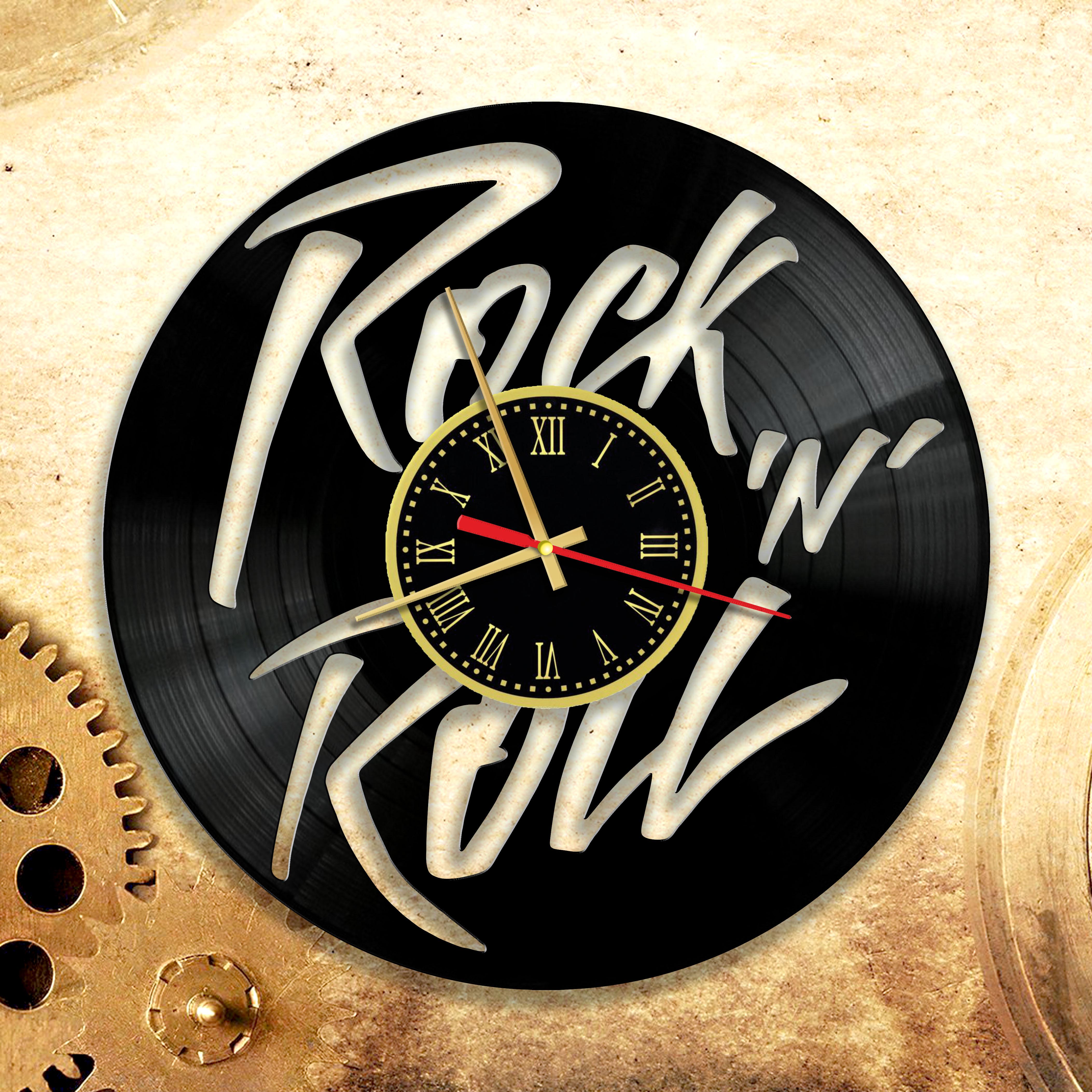 Часы настенные rock 'n' roll из виниловой пластинки (3502)