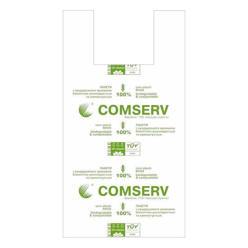Биоразлагаемые эко-пакеты из кукурузного крахмала Comserv 24х42 см 50 шт. (203993)