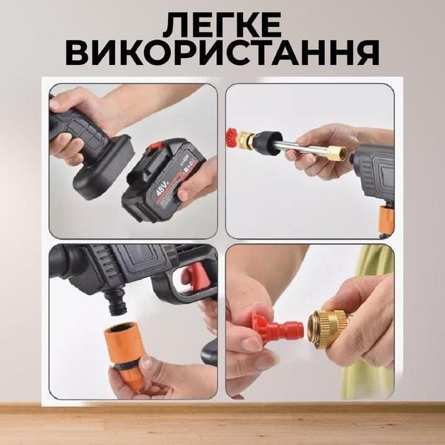 Мойка высокого давления UKC 6606 портативная аккумуляторная 2000 mAh x 2 (23678530) - фото 6 Мойка высокого давления UKC 6606 портативная аккумуляторная 2000 mAh x 2 (23678530) - фото 6