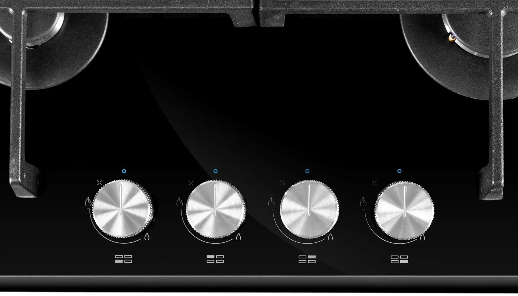 Поверхность газовая варочная Gunter&Hauer S 65 T черное стекло турбоконфорка - фото 4