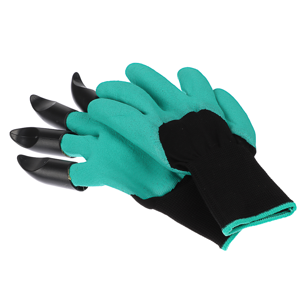 Перчатки для сада и огорода Garden Genie Gloves с 4 пластиковыми когтями/водонепроницаемые 24х12 см One Size (opt-17146)