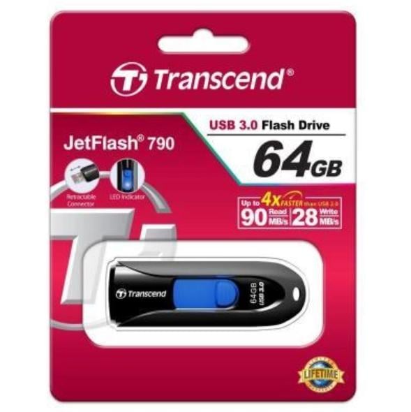 Флэш-память USB Transcend Jet 790 USB 3.1 TS64GJF790K 64 Gb Черный (583336) - фото 4