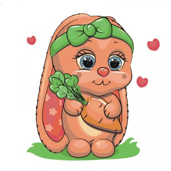 Картина по номерам Strateg Животные Милашка зайченок 30х30 см в термопакете (ES023)