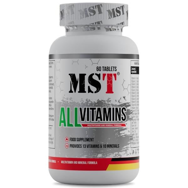 Витаминно-минеральный комплекс для спорта MST Nutrition AllVitamins 60 табл. (000023569)
