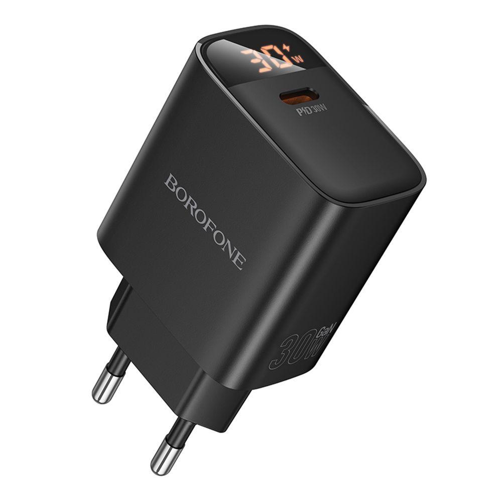 Зарядное устройство Borofone BA97A 1USB-C PD/QC 30W Led Display Черный Зарядное устройство Borofone BA97A 1USB-C PD/QC 30W Led Display Черный