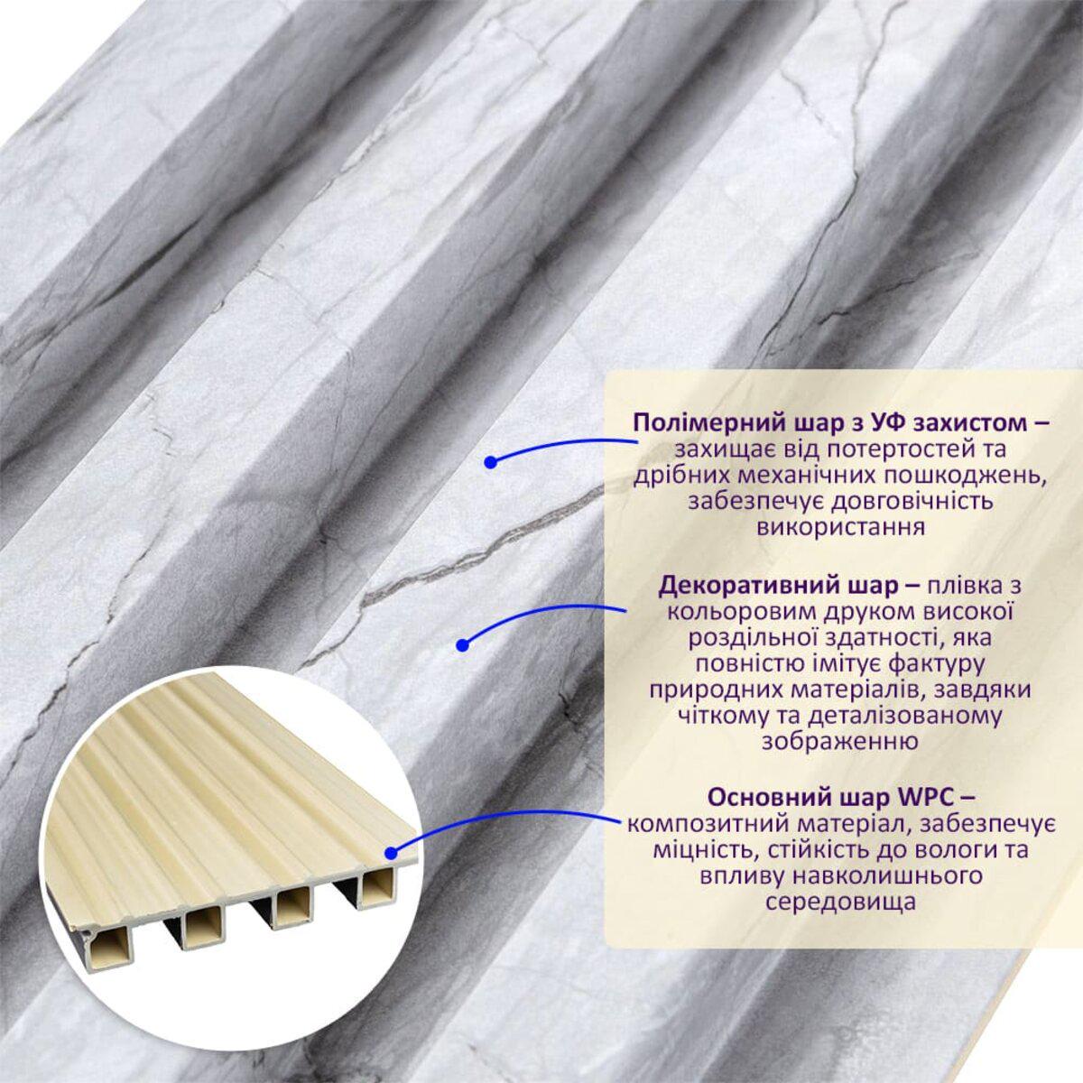 Рейка стеновая декоративная D 3000x160x23 мм (SW-00001862) - фото 2 Рейка стеновая декоративная D 3000x160x23 мм (SW-00001862) - фото 2