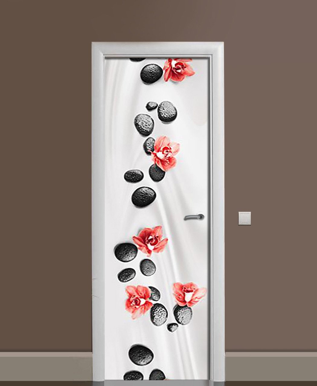 Наклейка 3D на дверь Zatarga По следам опавших орхидей виниловая 650х2000 мм