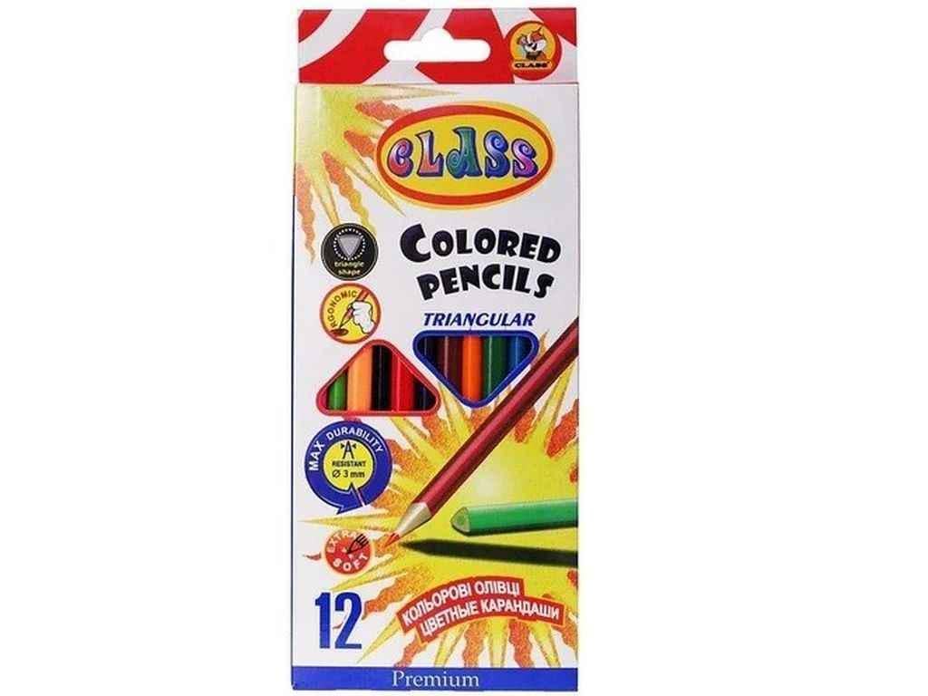 Карандаши цветные CLASS 12 цветов треугольные 121912/1 premium class (1049883)