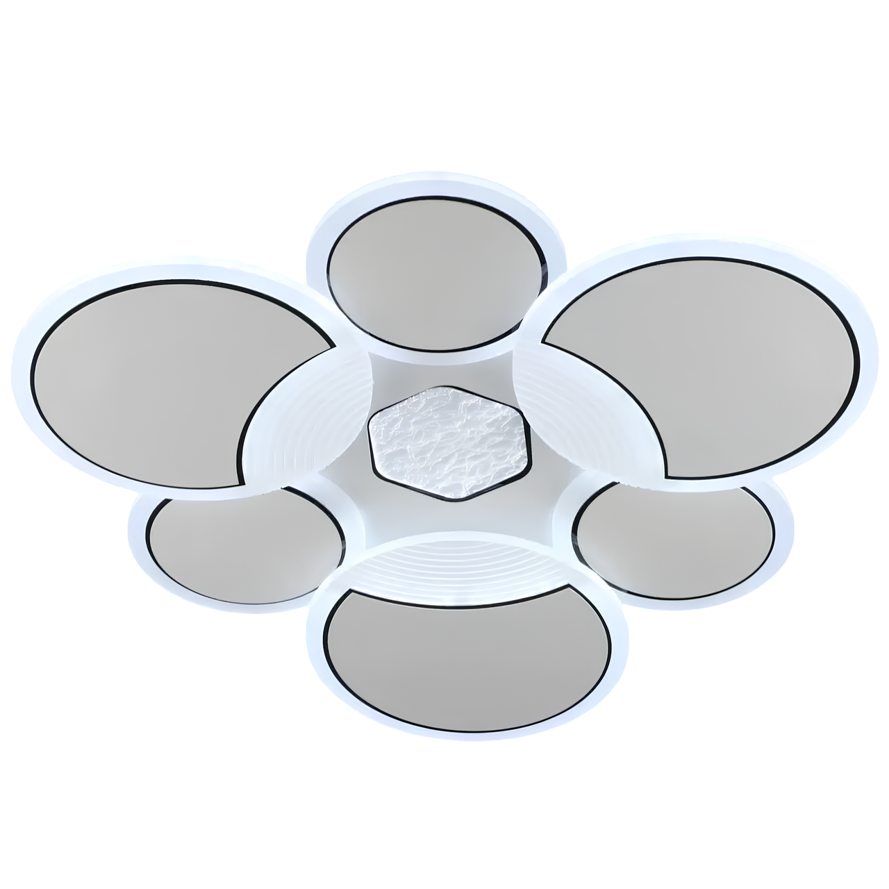 Люстра светодиодная Sirius 54W с круглыми рассеивателями 3000K/6500K (B YH1332/108W WT+BK)