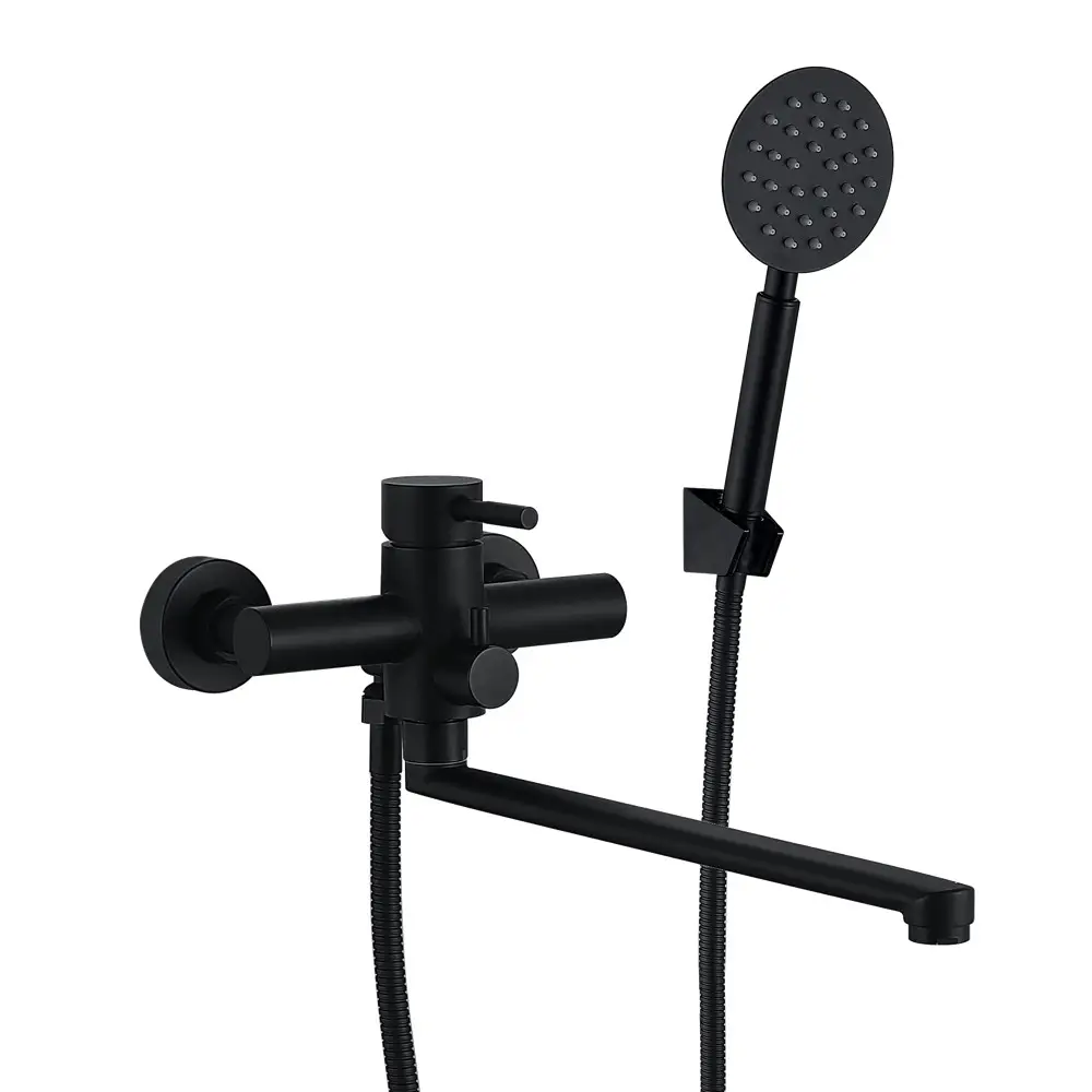 Смеситель для ванной Wezer EKO7A-01-BLACK нержавеющая сталь Черный (1044103)