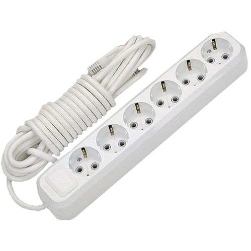 Подовжувач мережевий Makel із заземленням 6 розетки та кабель 2 м Білий (29596545)