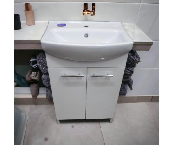 Тумба для ванной комнаты пластиковая The Mix 2.0 2 двери 55 см White (2411) - фото 3