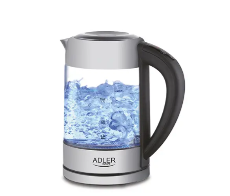 Электрочайник скляний Adler с регулятором температури і різнокольоровою підсвіткою 1,7 л (AD 1247)