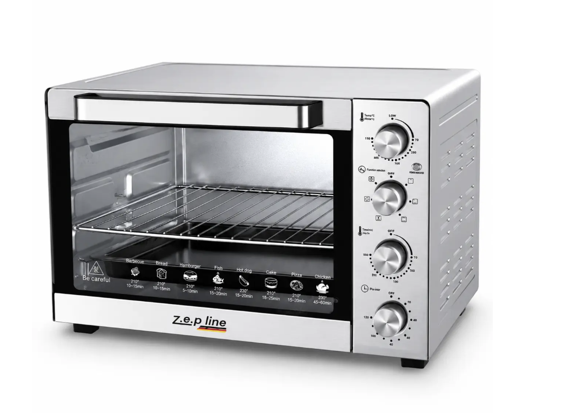 Электропечь Zepline ZP-00368 2200 Вт 70–250°C с конвекцией 360° таймером 120 мин вертелом 45 л (ZP00368)