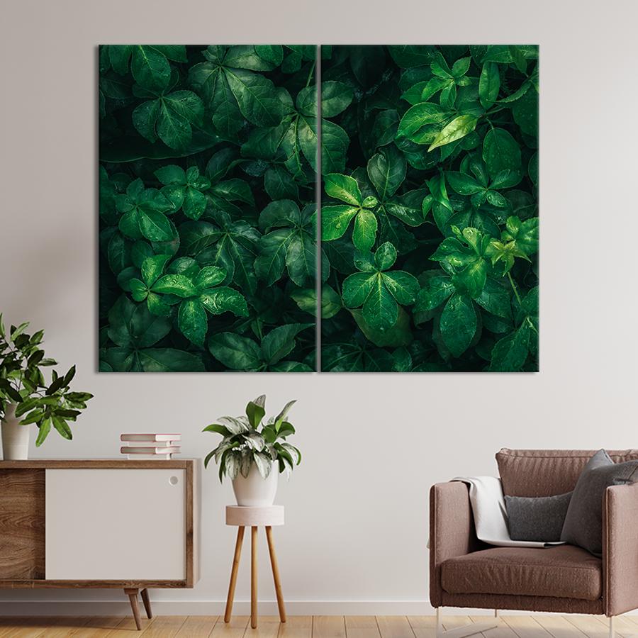 Картина Красивые зелёные листья 165x122 см (1945-2)