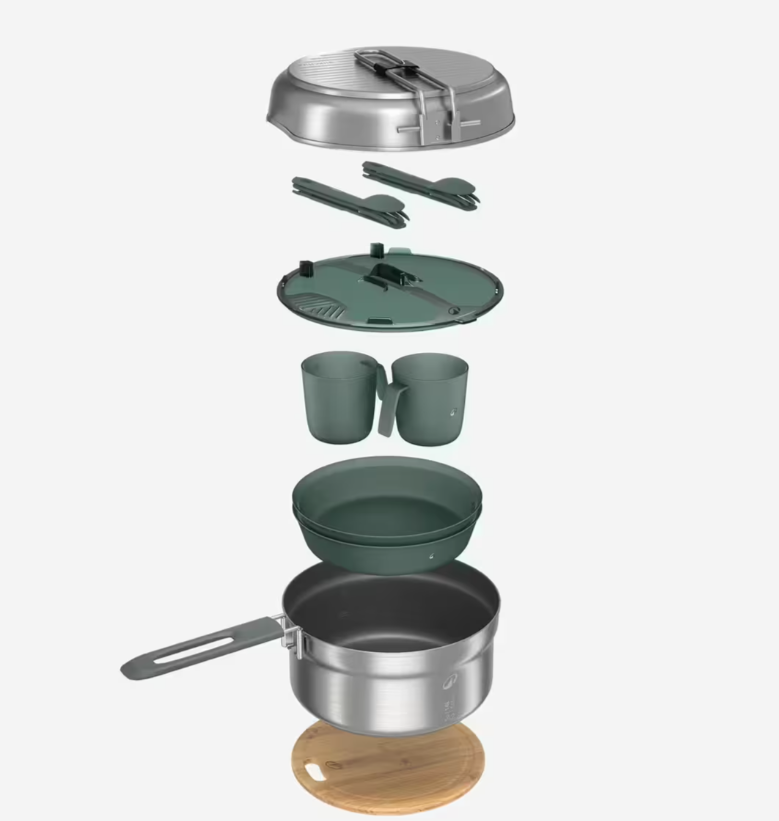 Набір туристичного посуду Quechua на 2 людини з нержавіючої сталі 15 пр. (2560709596)