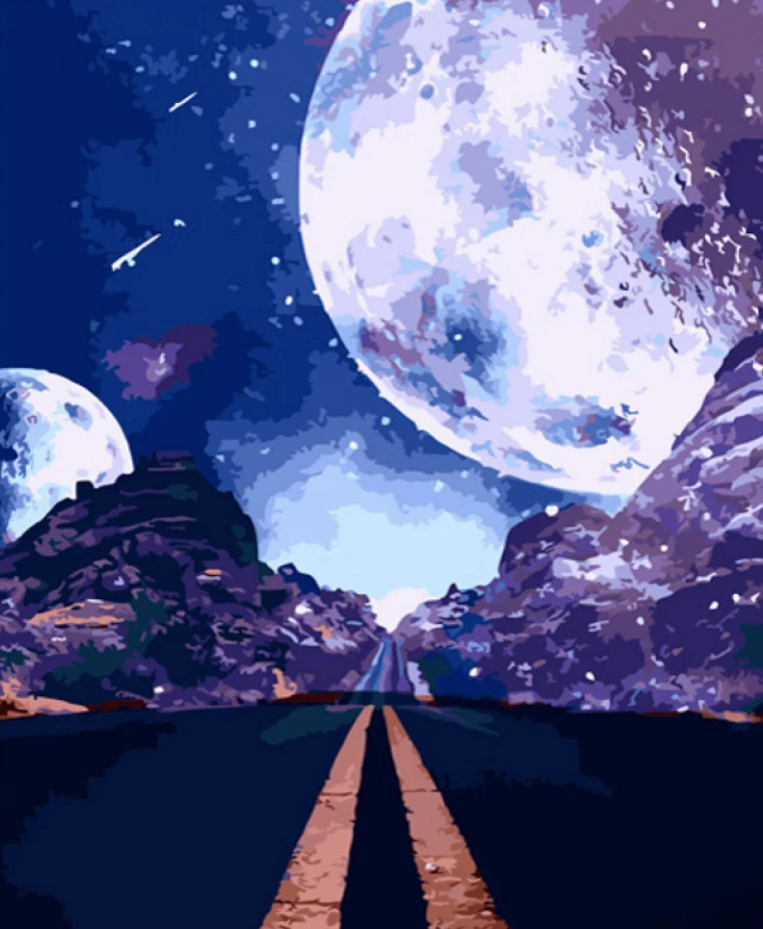 Картина по номерам Strateg Дорога среди планет 40x50 см (GS663)