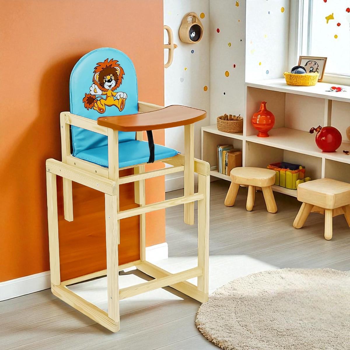 Стульчик для кормления Мася Лев Голубой (№2034) - фото 3