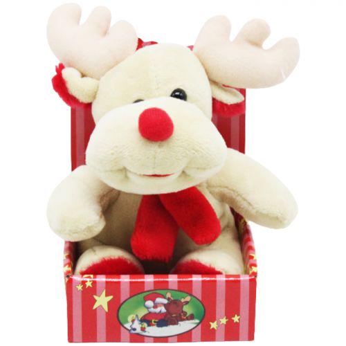 Мягкая игрушка Новогодний олень 12х14х8 см Beige (177154) Мягкая игрушка Новогодний олень 12х14х8 см Beige (177154)