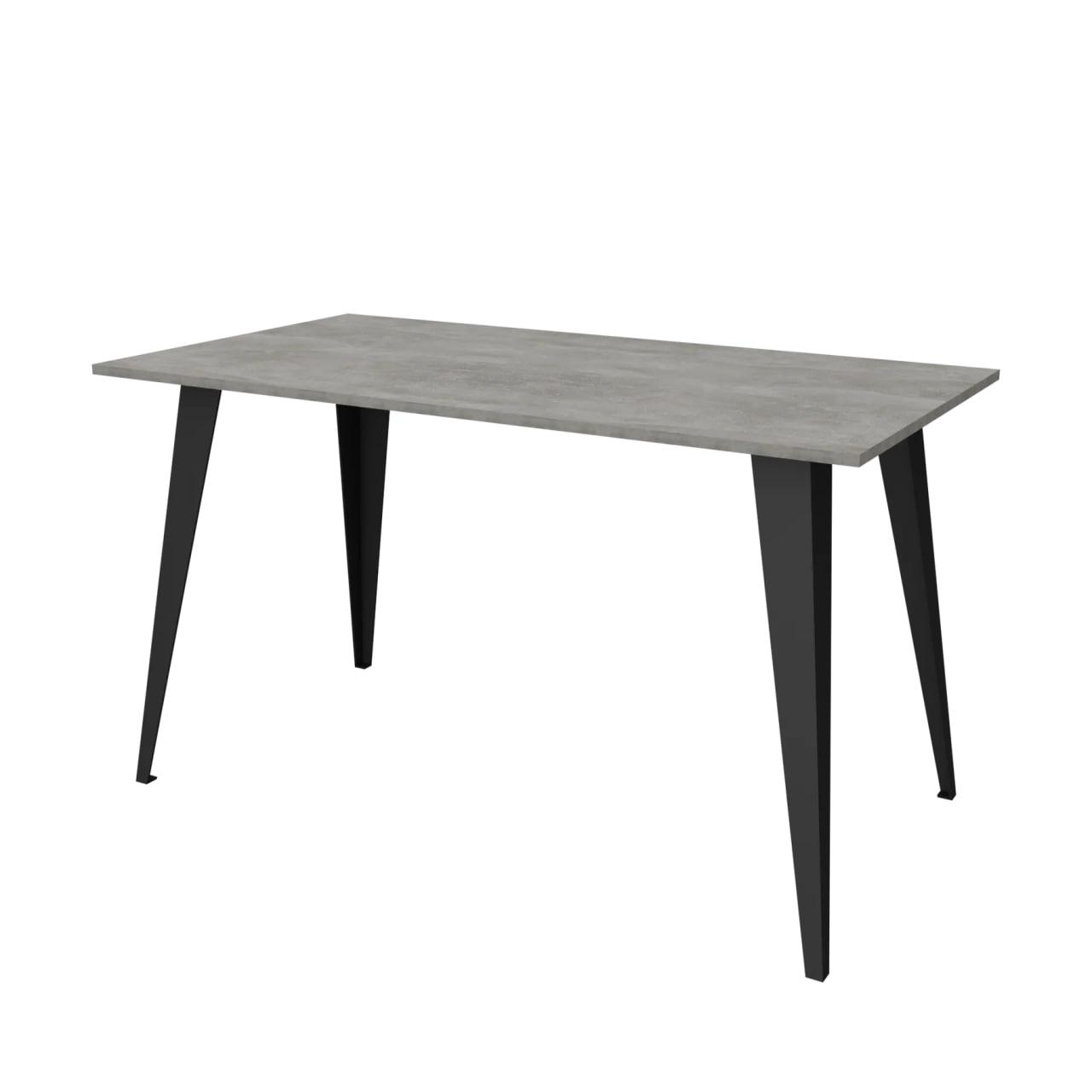 Стол обеденный Неман Дил прямоугольный металл/ЛДСП Черный/Бетон