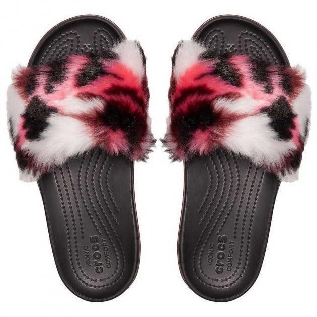 Шльопанці жіночі утеплені Crocs Crocband Slide Platform So Luxe Clog р. 34-35 Чорний (9858) - фото 4