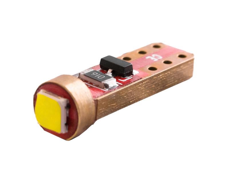 Автолампа светодиодная с линзой T5 W1,2W 12 В SMD3030-1led Белый (3303) Автолампа светодиодная с линзой T5 W1,2W 12 В SMD3030-1led Белый (3303)