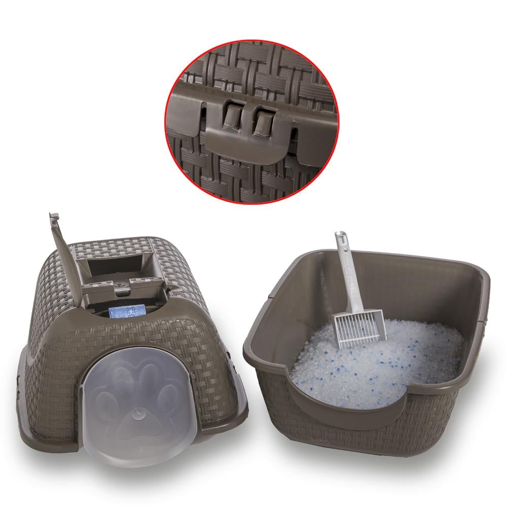 Туалет для котів закритий PRIVE' 41,8x50,5x39,6 см Сіро-бежевий (4141) - фото 5 Туалет для котів закритий PRIVE' 41,8x50,5x39,6 см Сіро-бежевий (4141) - фото 5