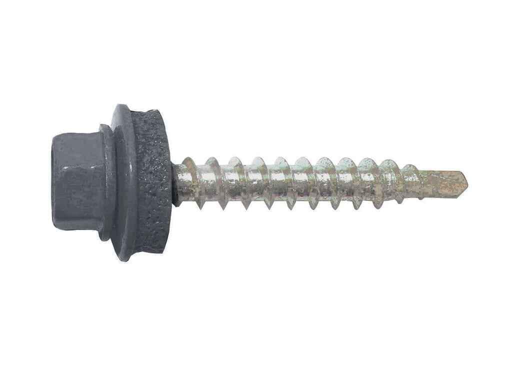 Саморіз даховий FASTENERS HOUSE 4,8х35 50 шт. зі свердлом Економ КД SDS Графітово-сірий (7024)