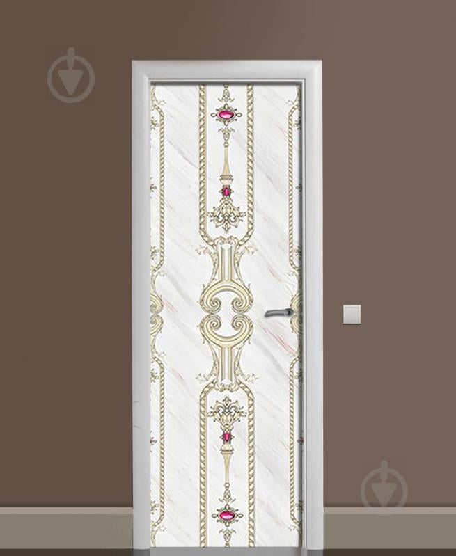 Наклейка на дверь Zatarga «Узоры старой Англии» 650х2000 мм виниловая 3Д наклейка декор самоклеящаяся