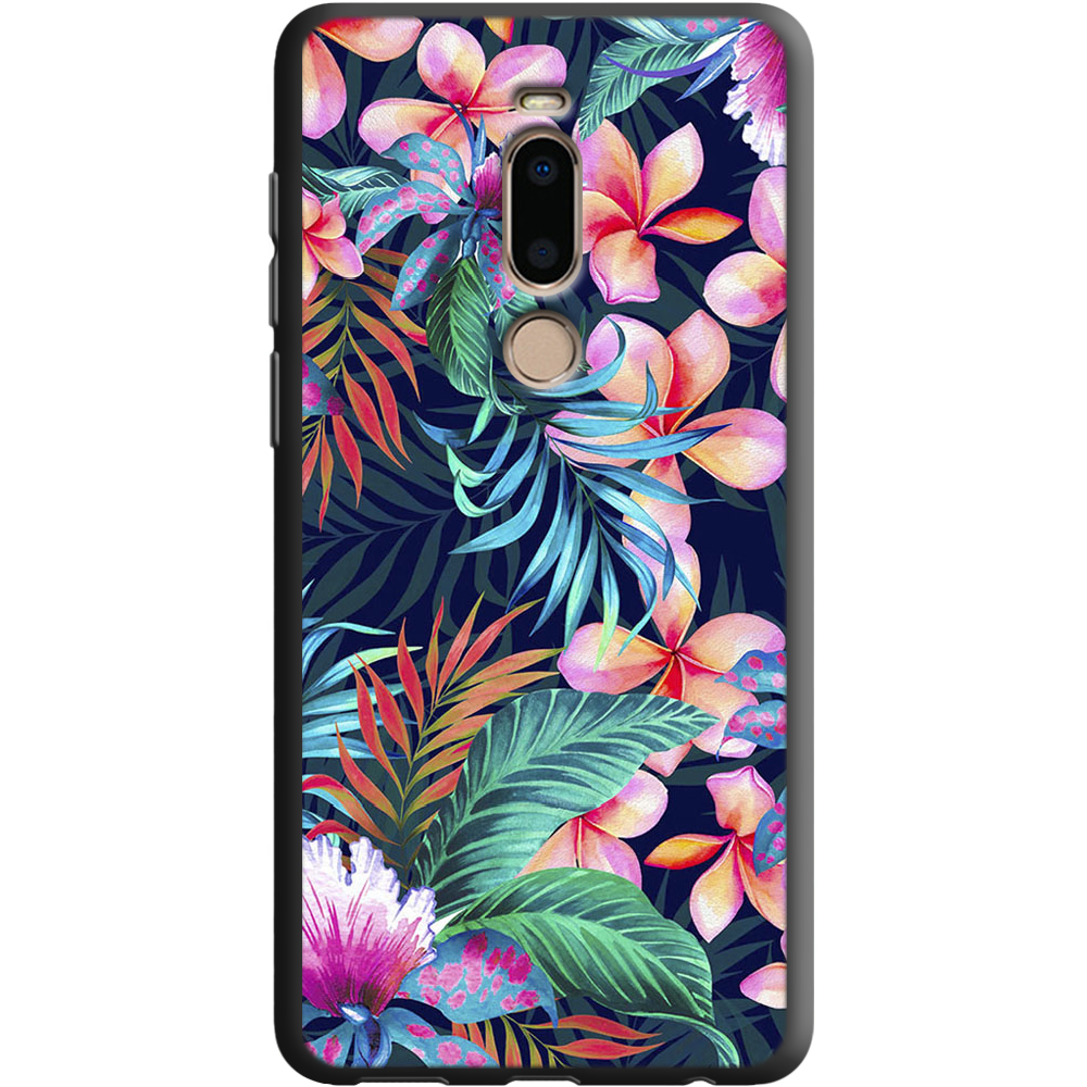 Чехол Boxface Meizu M8 flowers in the tropics Черный силикон (35852-up1971-38817)