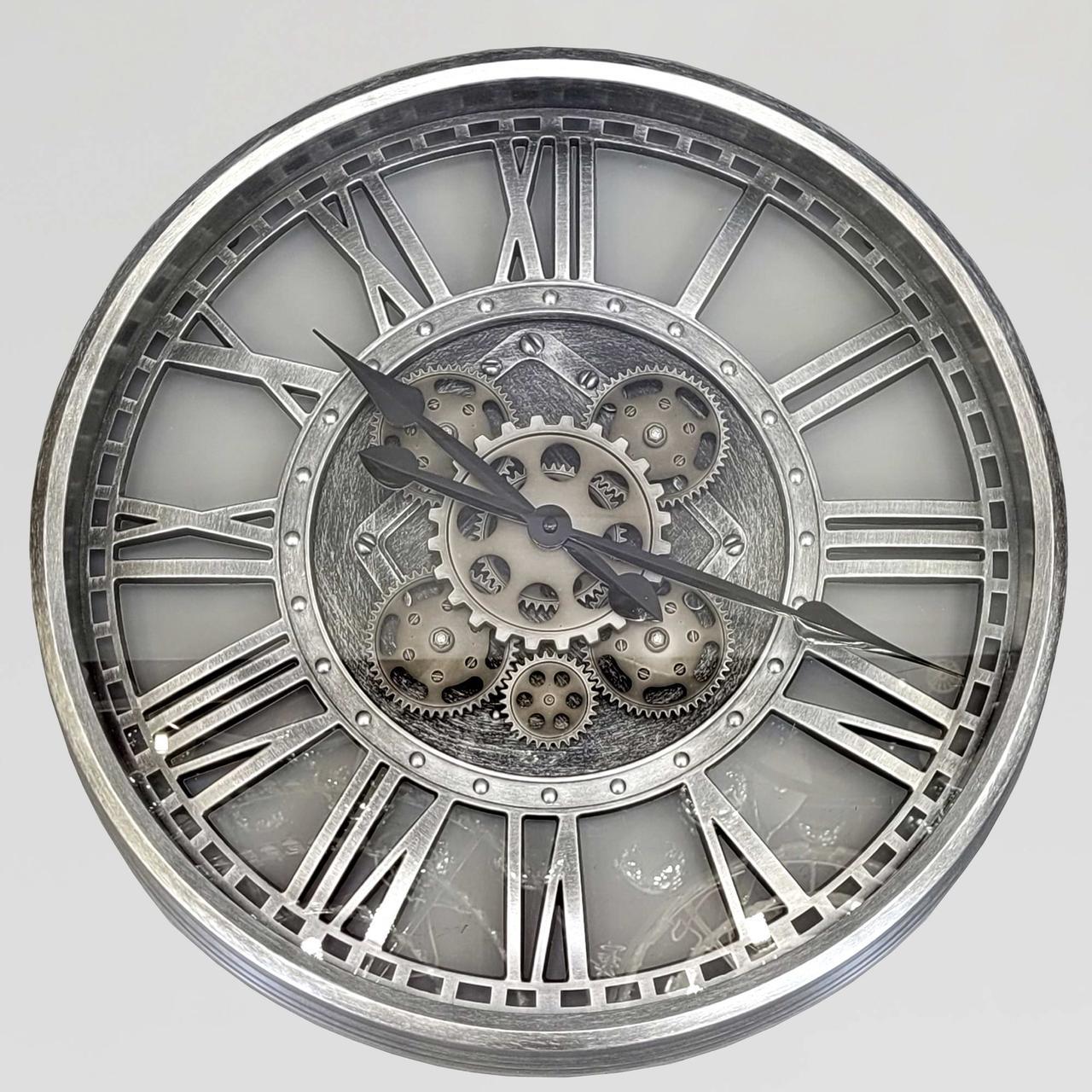 Часы настенные бесшумные OV-0089 50,7 см с открытым механизмом шестернями колесиками под старину (2861666984)
