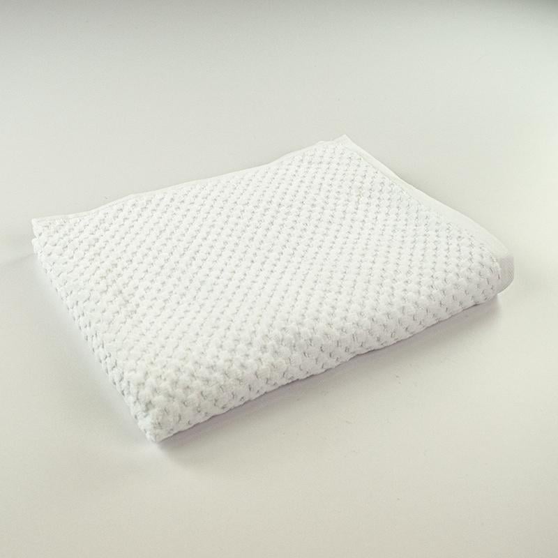 Полотенце махровое среднее однотонное Damask жаккардовое с велюром 550 г/м2 50x90 см Белый