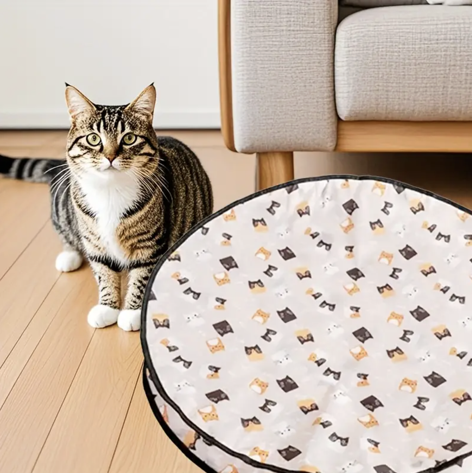 Килим ігровий для полювання для котів Бежевий - фото 4 Килим ігровий для полювання для котів Бежевий - фото 4