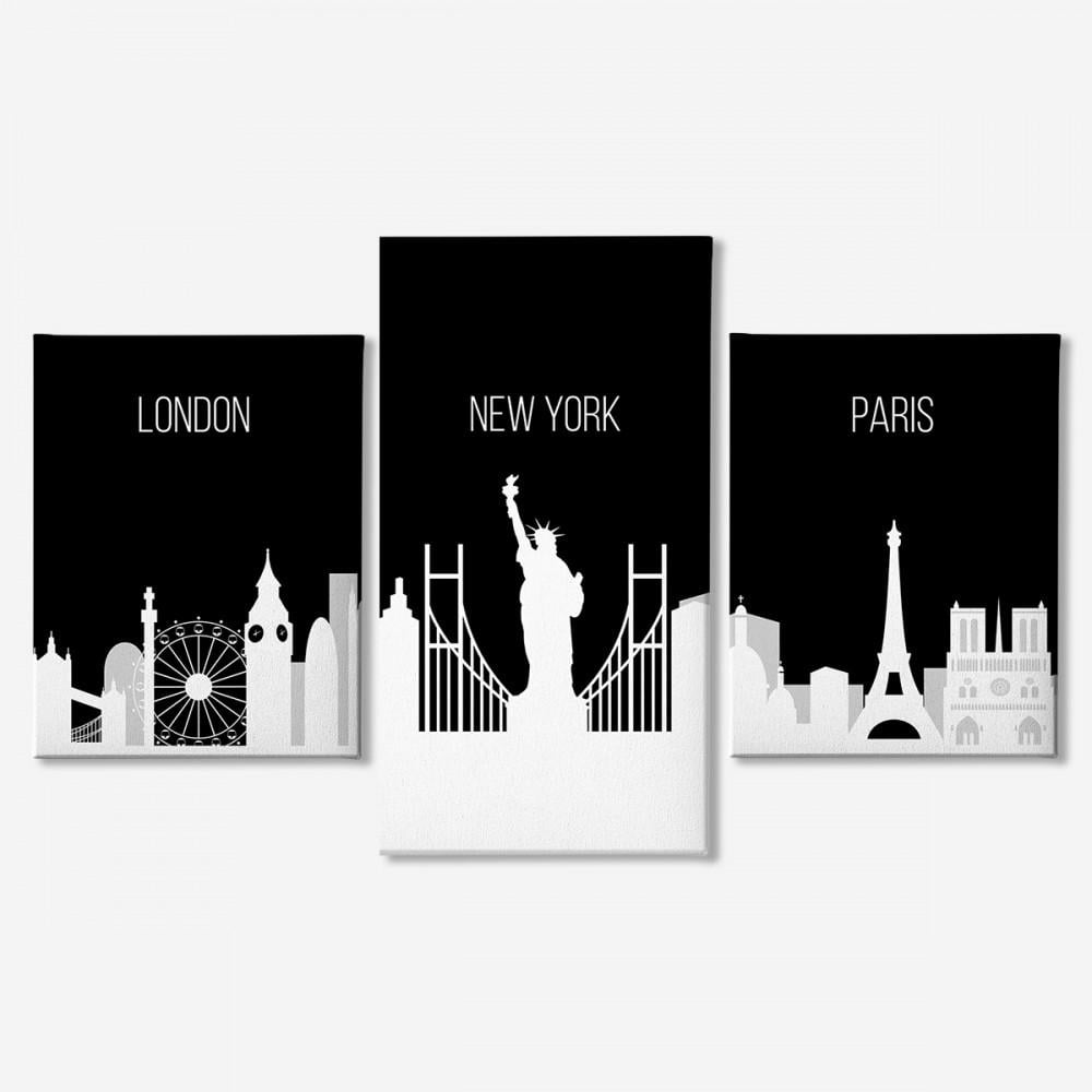 Модульная картина из трех частей Malevich Store Big Cities 96x60 см (MK322003)