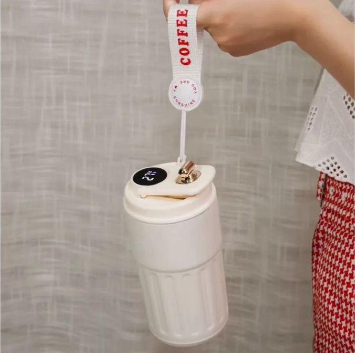 Термокухоль з інтелектуальним дисплеєм температури нержавіюча сталь 420 мл Білий (2466186722) - фото 11