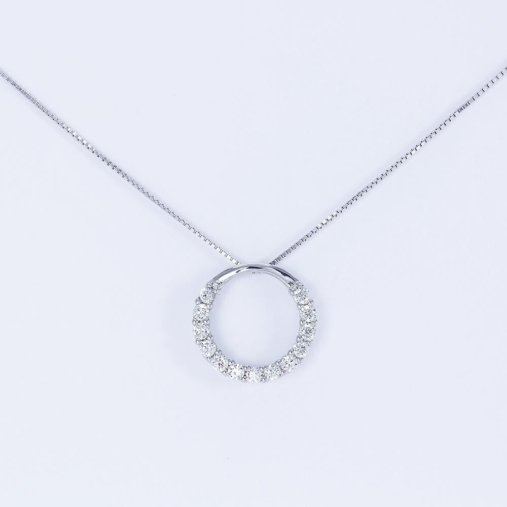 Кольє срібне з колом із цирконів р. 40 + 5 см (kl2cr-63)