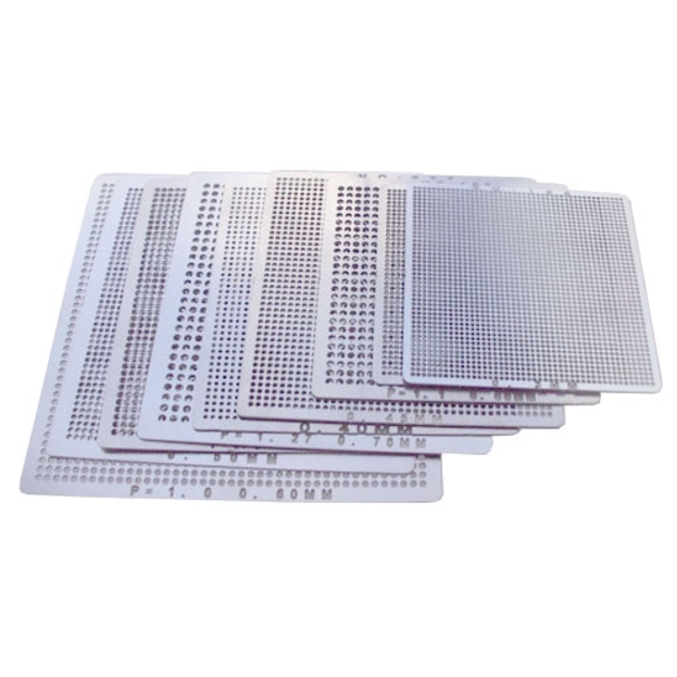 Набор универсальных BGA трафаретов прямого нагрева 10 шт. (286616)