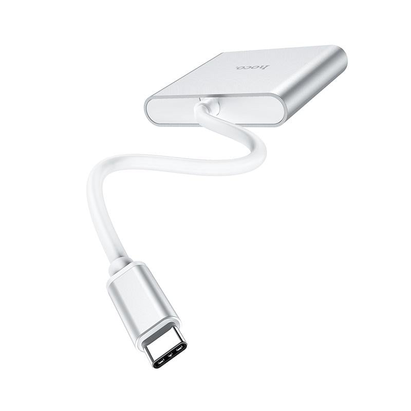 USB-хаб Hoco HB14 Easy use Type-C adapter Type-C to USB3.0+HDMI+PD Silver (6931474725790) - фото 5