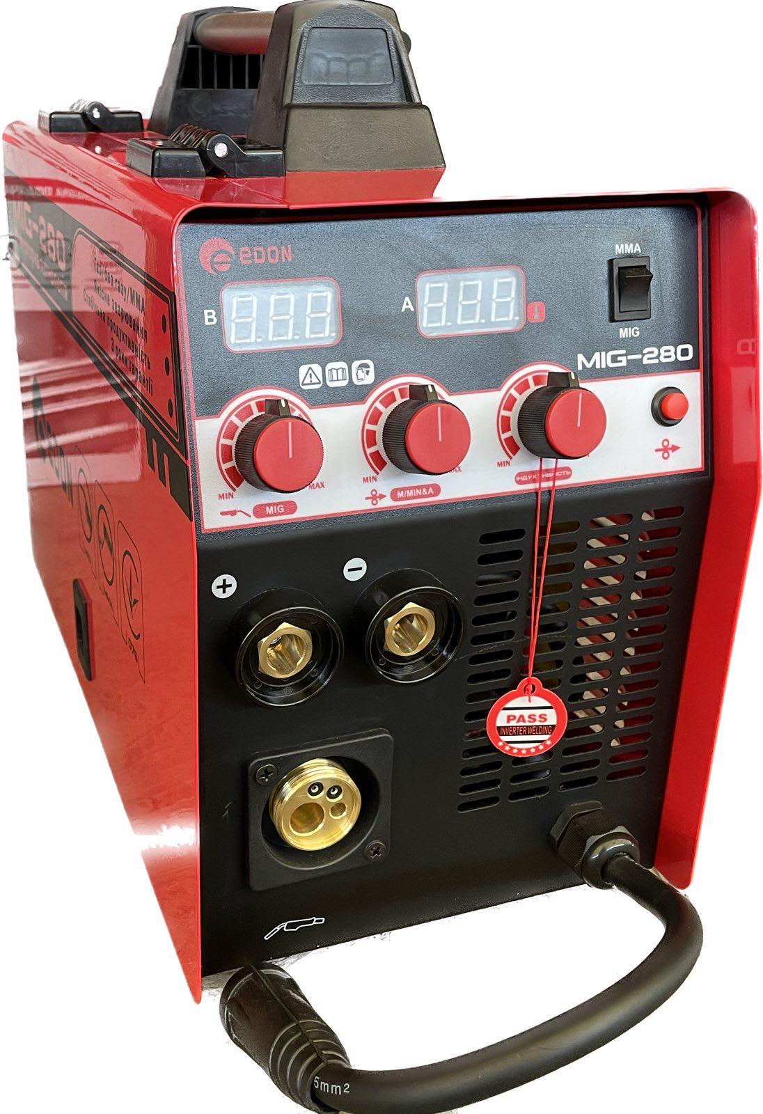 Зварювальний напівавтомат інверторний Edon MIG-280+ММА (20139304)