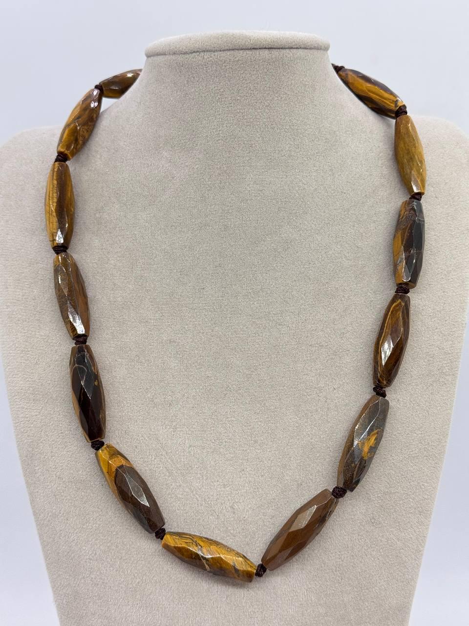 Намисто тигрове око 50 см Коричневий (12208)