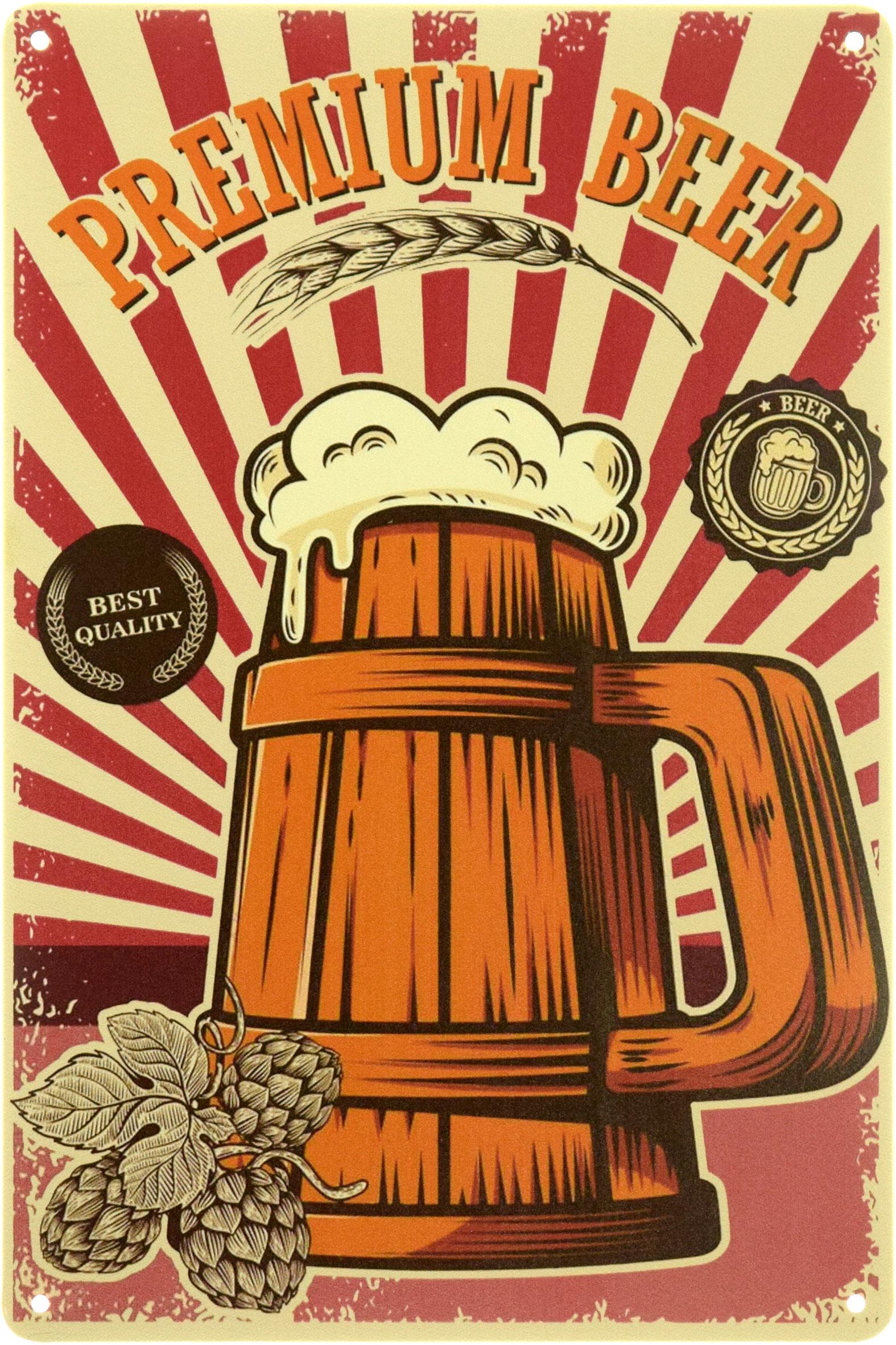 Табличка металева "Premium Beer Best Quality" 20x30 см (ms-104030)