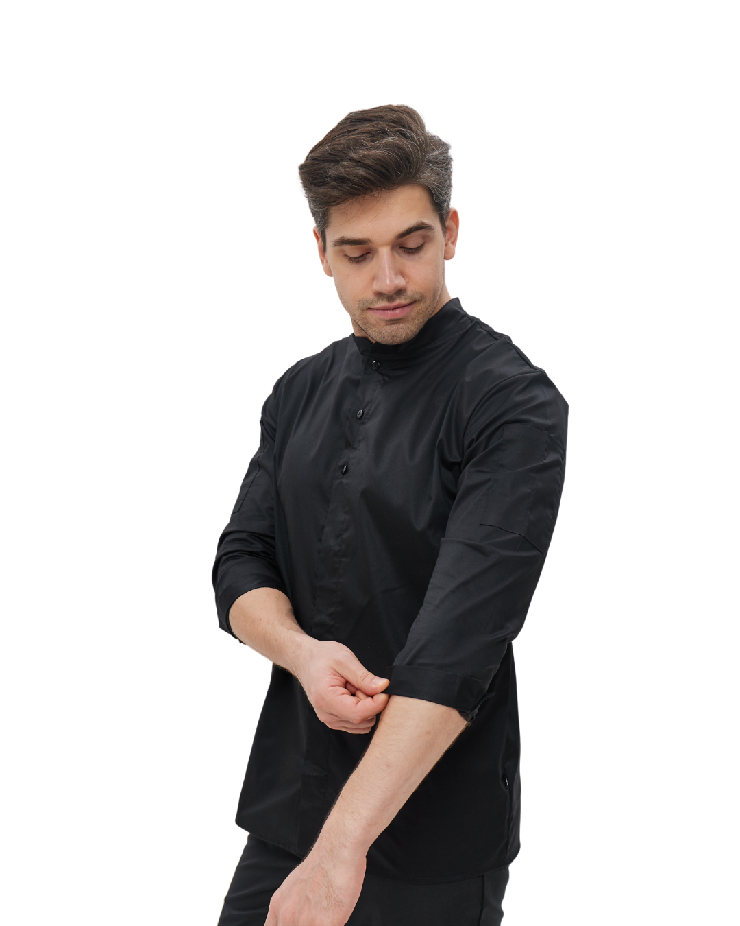 Сорочка-кітель унісекс рукав 3/4 Алекс Lux Form M Чорний (4614) - фото 3